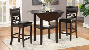 GIA 42" COUNTER DROP LEAF TABLE W/2 CHAIRS-NC
