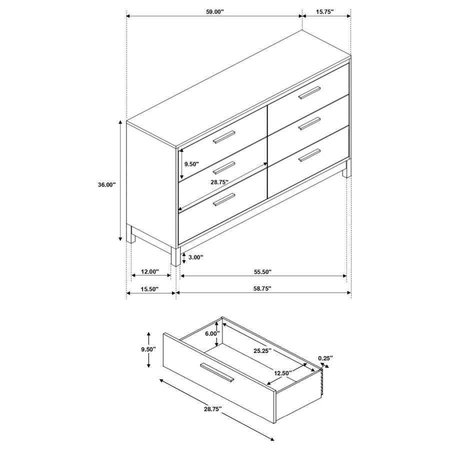 4PCS QUEEN BEDROOM SET /204351Q-S4-COA