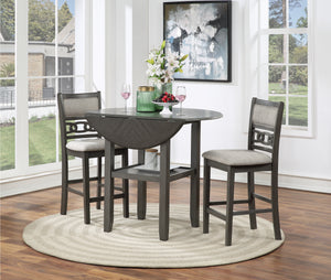 GIA 42" COUNTER DROP LEAF TABLE W/2 CHAIRS-NC