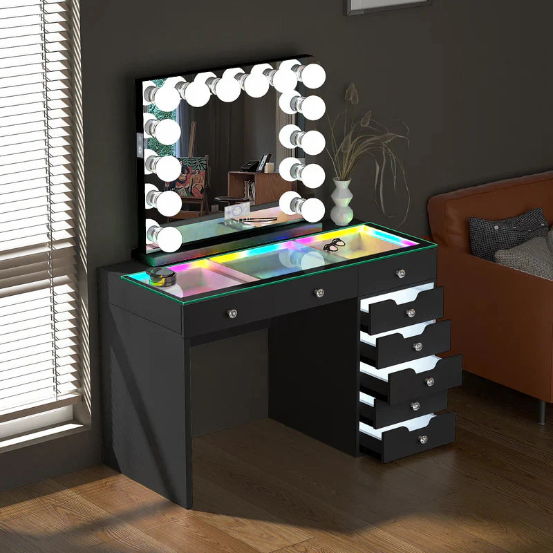 VANITY DESK & MIRROR WITH 8 DRAWERS VNT DNA