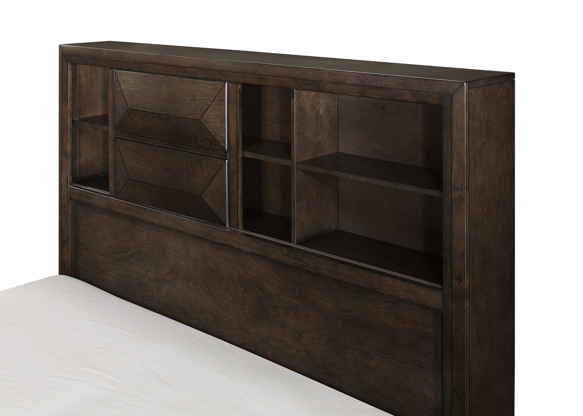 Queen Platform Bed with Footboard Storage 1753-1 HME
