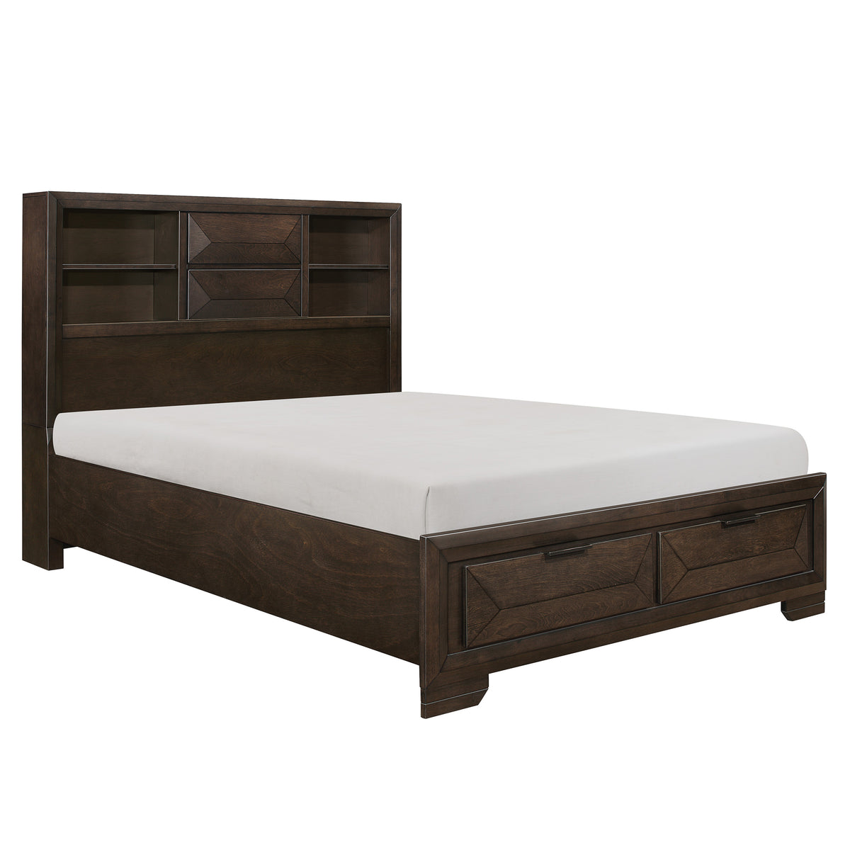 Queen Platform Bed with Footboard Storage 1753-1 HME