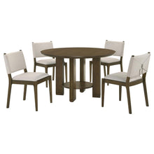 Load image into Gallery viewer, 5-piece Round Wood Dining Room Table Set Brown 193660-S5 CST