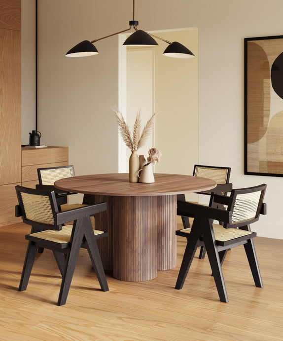 MODERN WALNUT ROUND DINING TABLE 3646-VIG