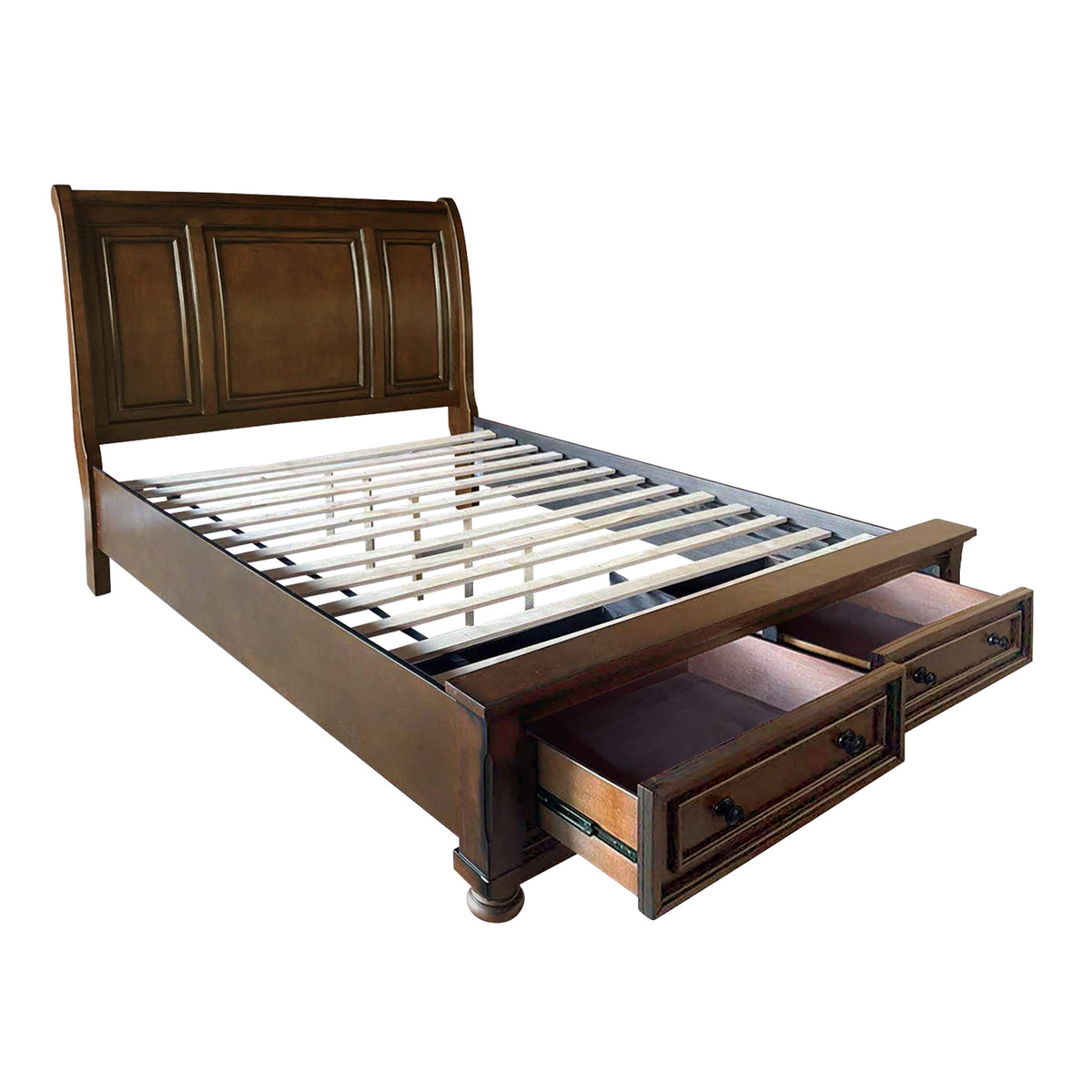 Queen Sleigh Platform Bed with Footboard Storage 2159-1 HME