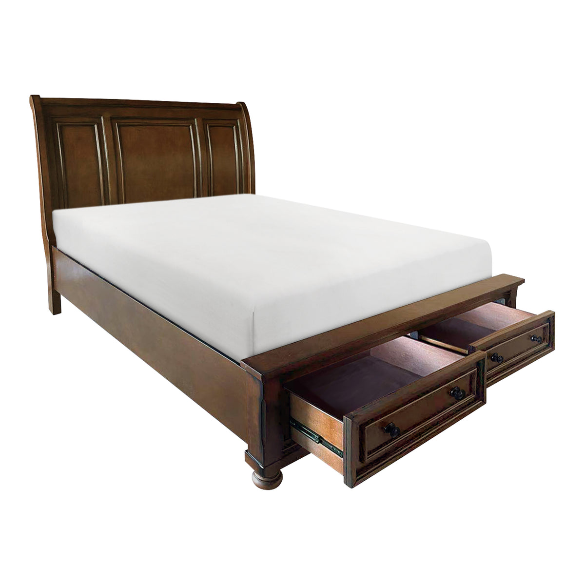 Queen Sleigh Platform Bed with Footboard Storage 2159-1 HME