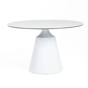 ROUND WHITE CARAMIC DINING TABLE 8744-VIG