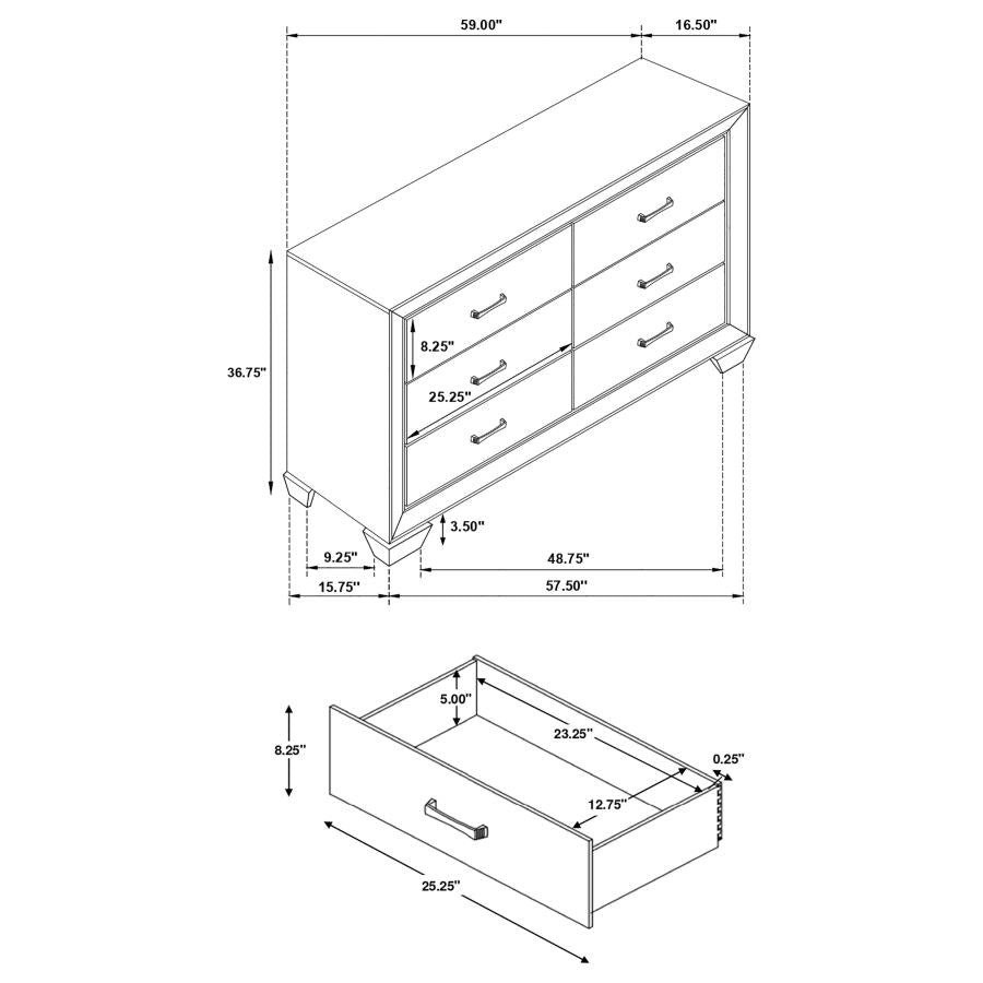 4PCS QUEEN BEDROOM SET /204390Q-S4-COA