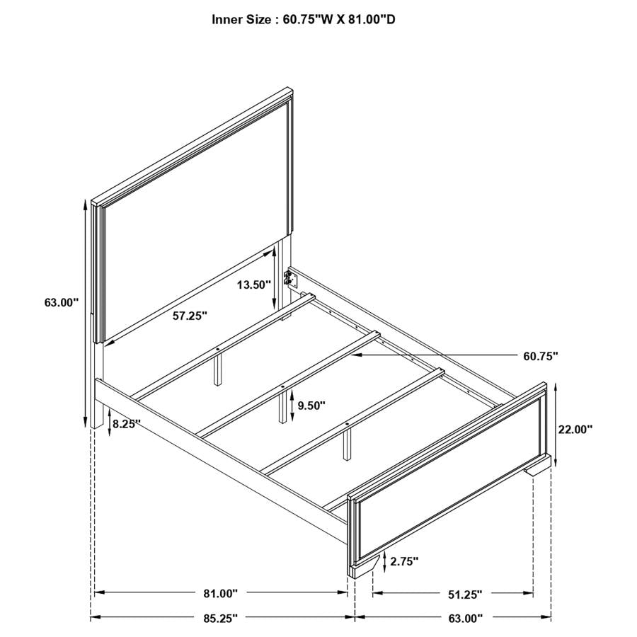 4PCS QUEEN BEDROOM SET /224461Q-S4-COA
