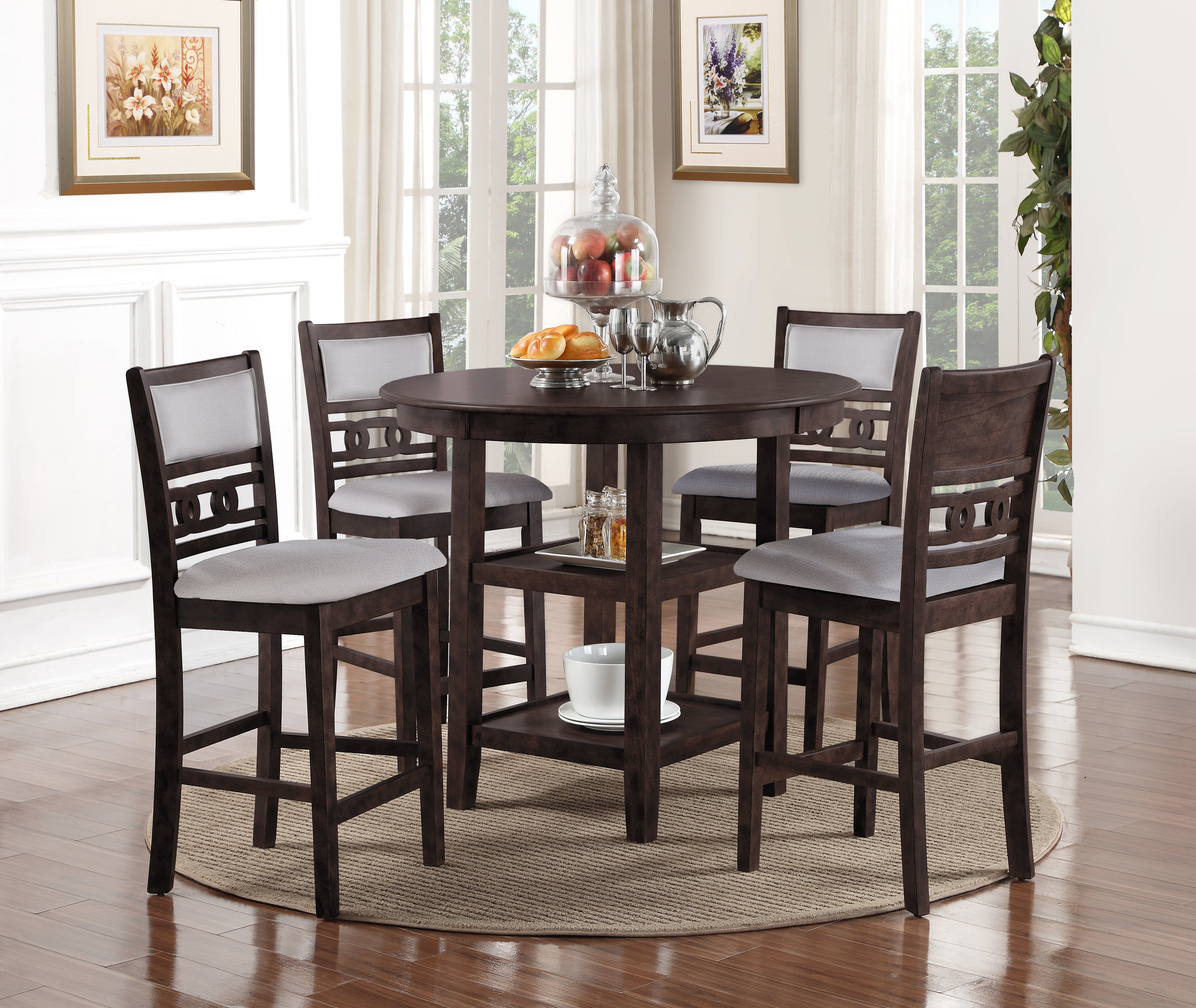 GIA ROUND COUNTER DINING 5 PC SET-NC