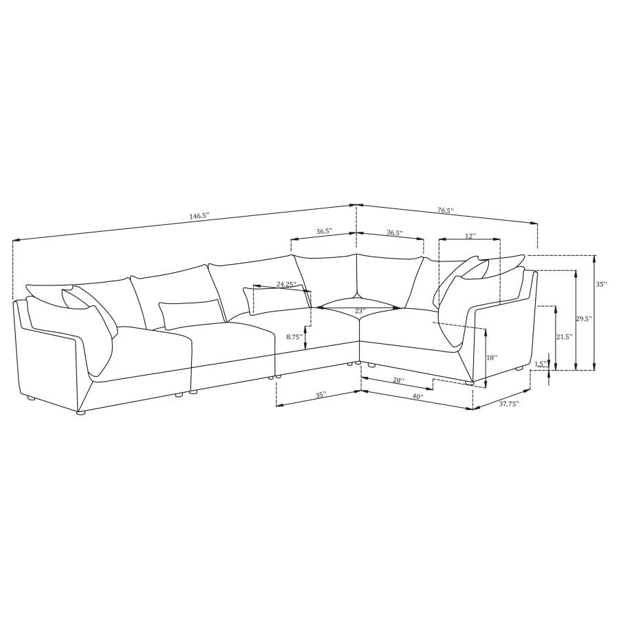 SECTIONAL 5PCS 551681-COA