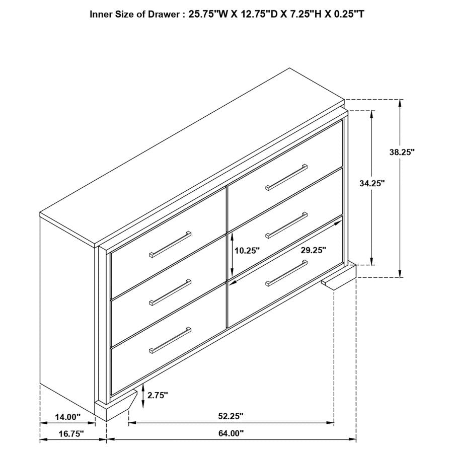 4PCS QUEEN BEDROOM SET /224461Q-S4-COA