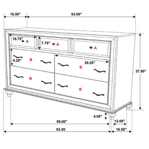 4PCS QUEEN BEDROOM SET /205891Q-S4-COA