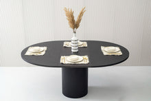 Load image into Gallery viewer, MODERN BLACK OAK ROUND DINING TABLE WITH EXTENSION 1254-VIG