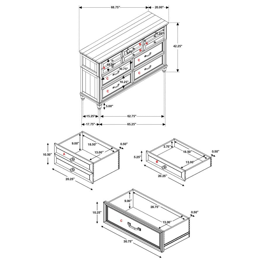 4PCS QUEEN BEDROOM SET /223031Q-S4-COA