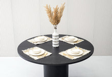 Load image into Gallery viewer, MODERN BLACK OAK ROUND DINING TABLE WITH EXTENSION 1254-VIG