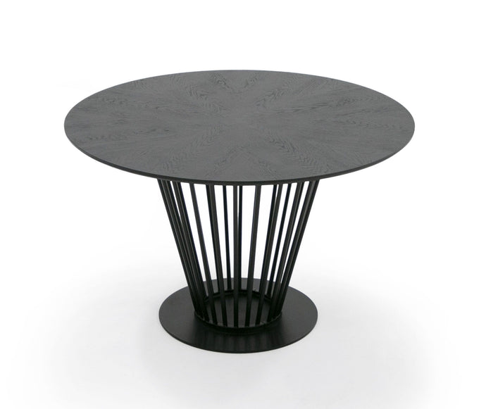 MODERN BLACK ROUND DINING TABLE 2599-VIG