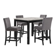 Load image into Gallery viewer, CELESTE 5PC 42&quot; MARBLE FINISH COUNTER TABLE &amp; 4 CHAIRS-NC