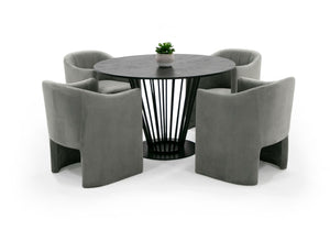 MODERN BLACK ROUND DINING TABLE 2599-VIG