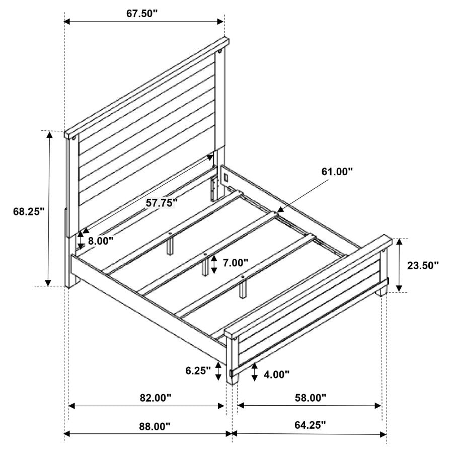 4PCS QUEEN BEDROOM SET /224471Q-S4-COA