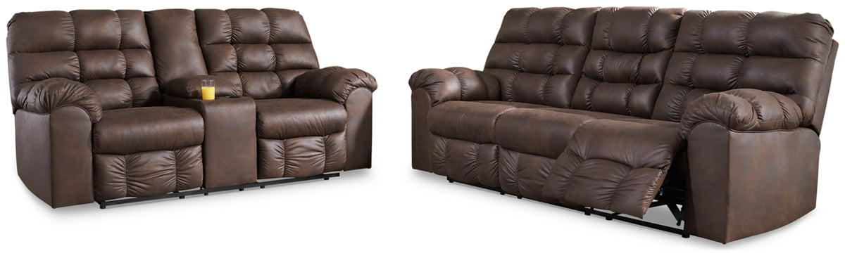 RECLINING SOFA AND LOVESEAT 2840189/94-ASH