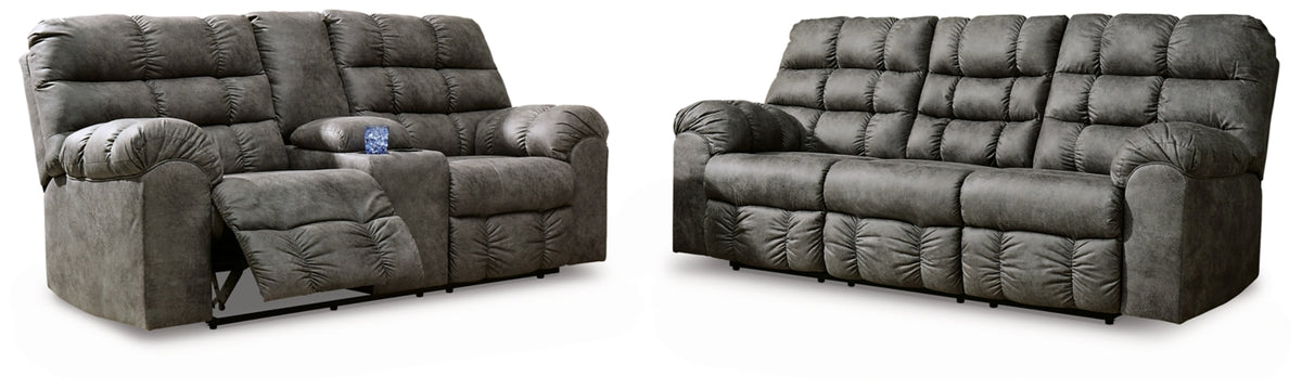 RECLINING SOFA AND LOVESEAT 2840289/94-ASH