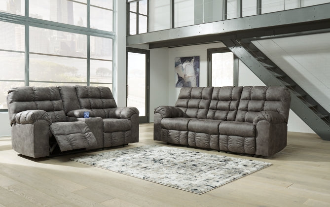 RECLINING SOFA AND LOVESEAT 2840289/94-ASH
