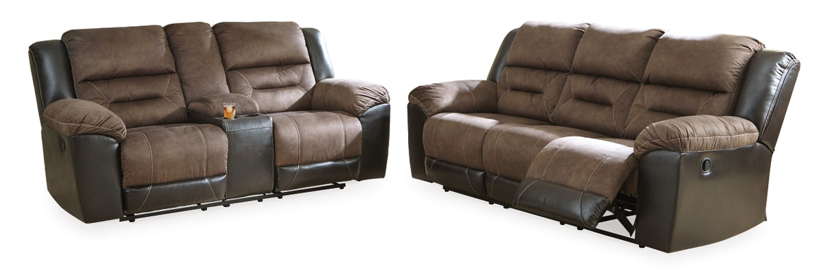 RECLINING SOFA AND LOVESEAT 2910188/94-ASH