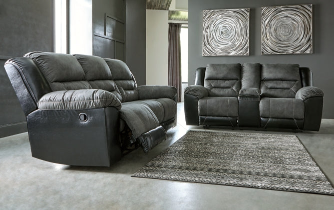 RECLINING SOFA AND LOVESEAT 2910288/94-ASH