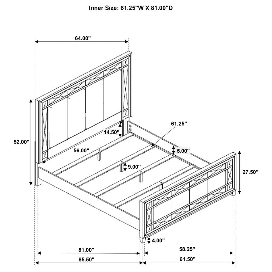 4PCS QUEEN BEDROOM SET /204921Q-S4-COA