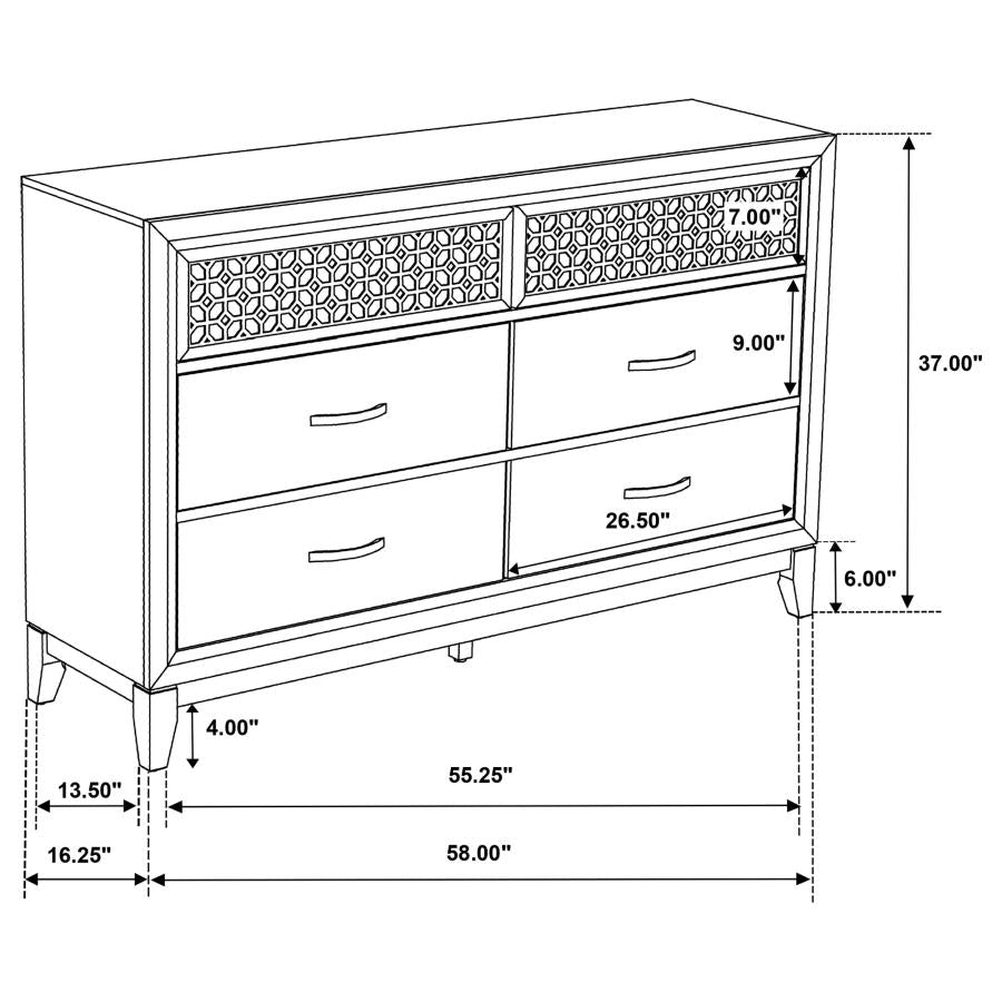 4PCS QUEEN BEDROOM SET /223041Q-S4-COA