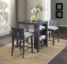 Load image into Gallery viewer, HESTON 36&quot; STORAGE COUNTER TABLE SET W/2 CHAIRS-NC