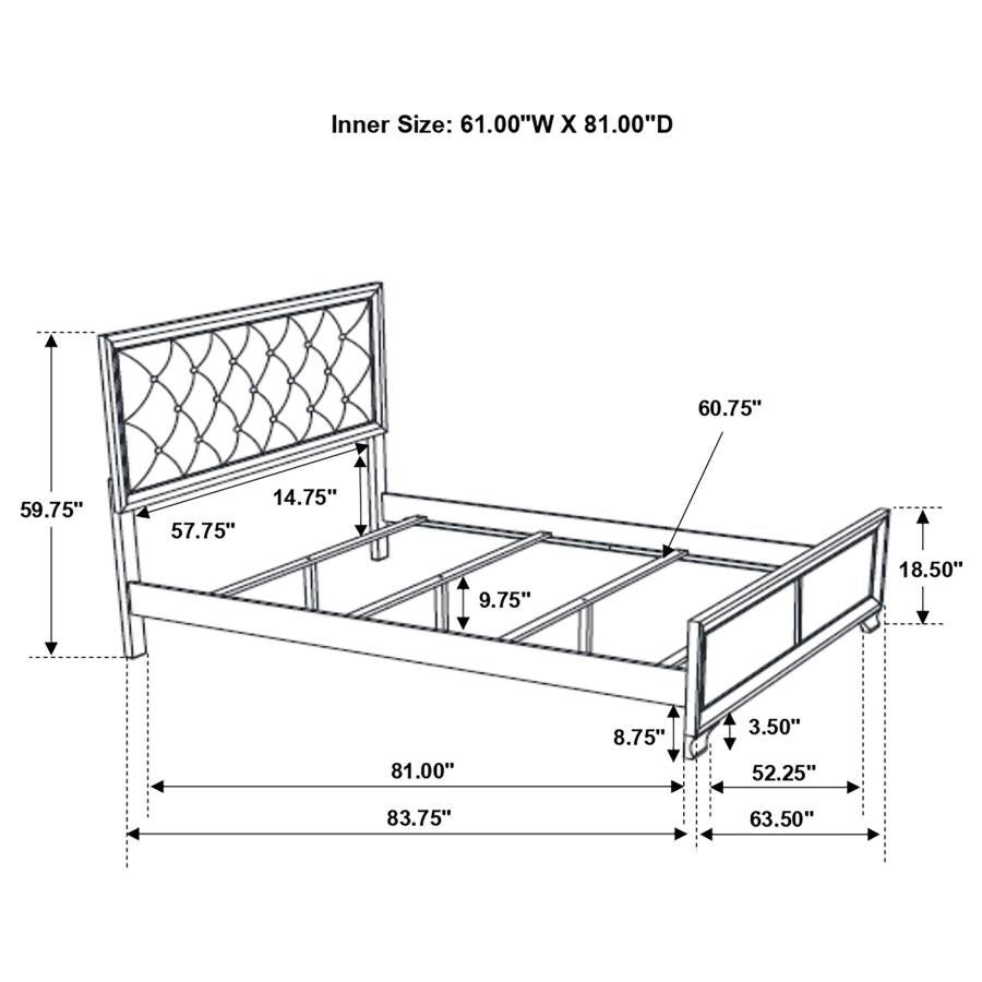 4PCS QUEEN BEDROOM SET /205291Q-S4-COA