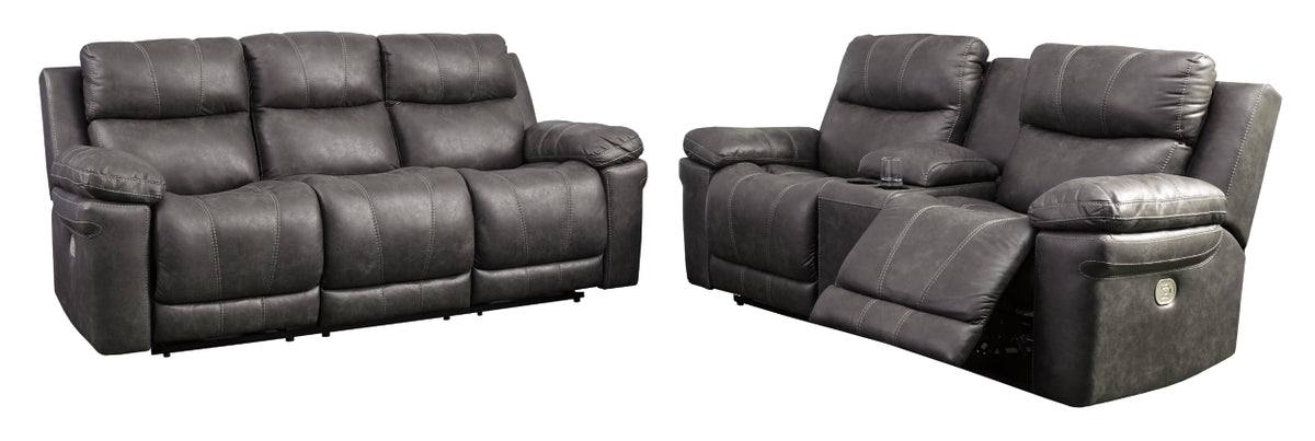 POWER RECLINING SOFA AND LOVESEAT 3000418/15-ASH