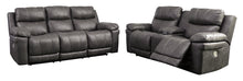 Load image into Gallery viewer, POWER RECLINING SOFA AND LOVESEAT 3000418/15-ASH