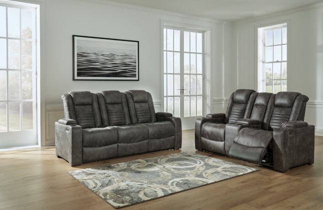 POWER RECLINING SOFA AND LOVESEAT 3060615/18-ASH
