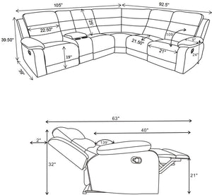 POWER MOTION SECTIONAL 609620-COA