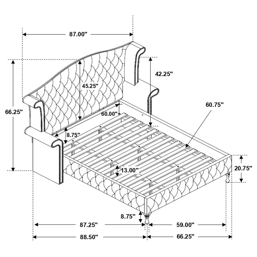 4PCS QUEEN BEDROOM SET / 205101Q-S4-COA