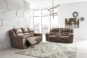 POWER RECLINING SOFA AND LOVESEAT 3990587/96-ASH