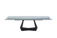 Load image into Gallery viewer, MODERN BLACK AND GLASS EXTENDABLE DINING TABLE GD8780-VIG