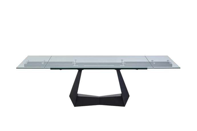 MODERN BLACK AND GLASS EXTENDABLE DINING TABLE GD8780-VIG