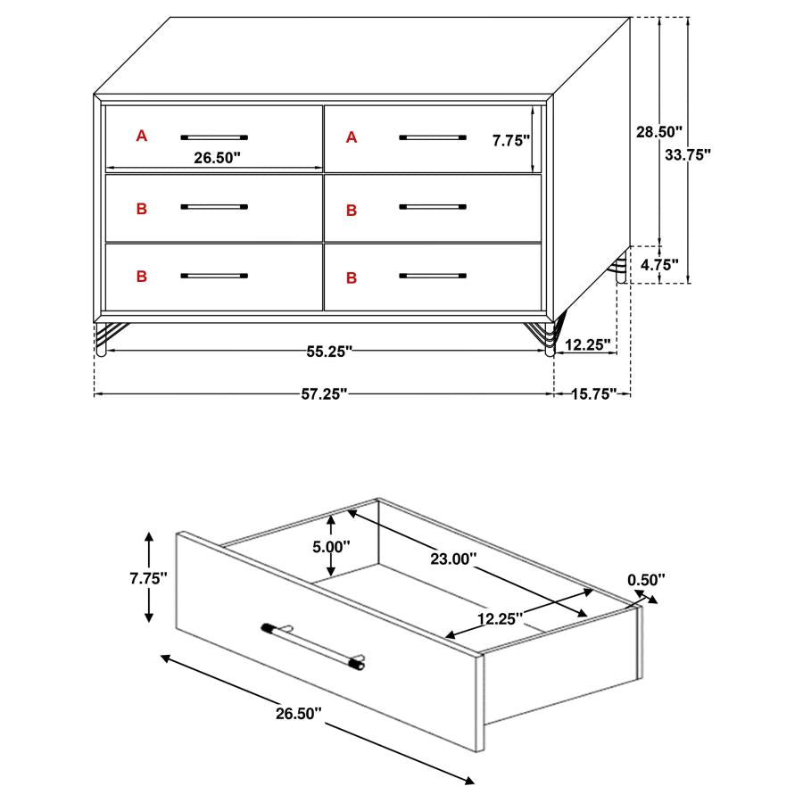 4PCS QUEEN BEDROOM SET /224731Q-S4-COA