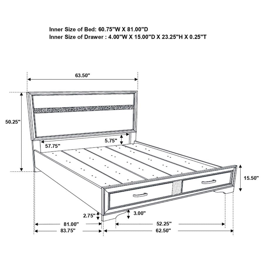 4PCS QUEEN BEDROOM SET /206361Q-S4-COA
