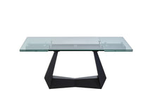 Load image into Gallery viewer, MODERN BLACK AND GLASS EXTENDABLE DINING TABLE GD8780-VIG