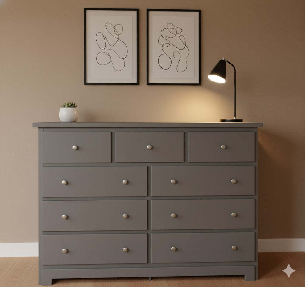 9 Drawers solid wood dresser