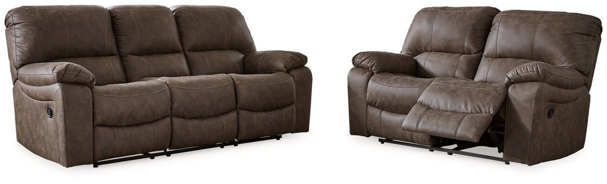 RECLINING SOFA AND LOVESEAT 4240488/86-ASH