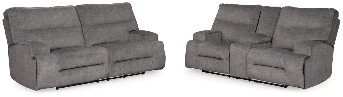 RECLINING SOFA AND LOVESEAT 4530281/94-ASH