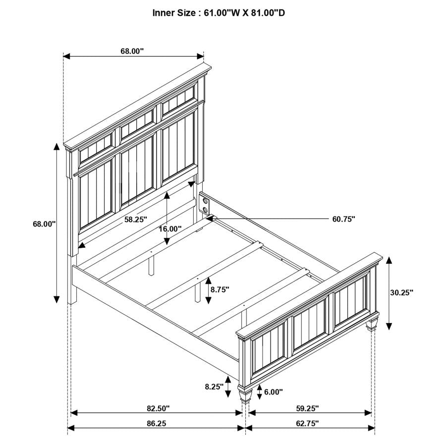 4PCS QUEEN BEDROOM SET /224031Q-S4-COA