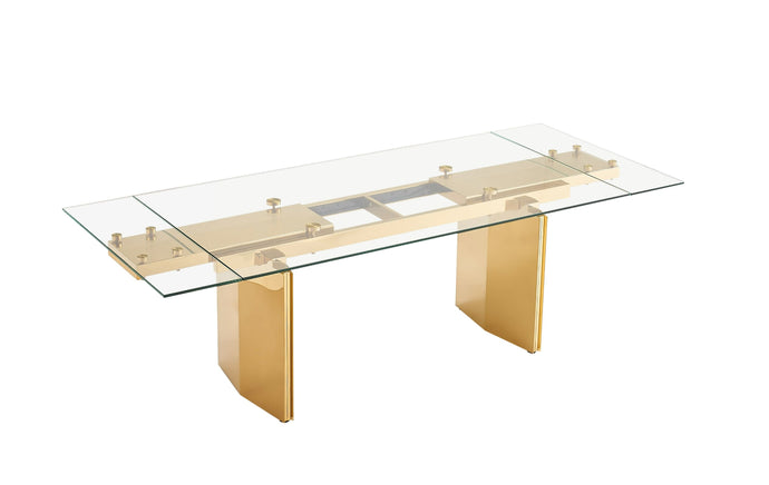 GLAM GLASS EXTENDABLE DINING TABLE T105-VIG