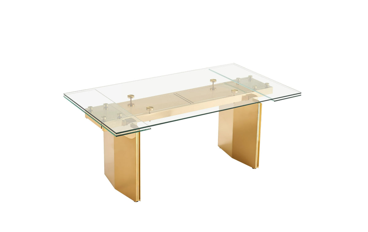 GLAM GLASS EXTENDABLE DINING TABLE T105-VIG